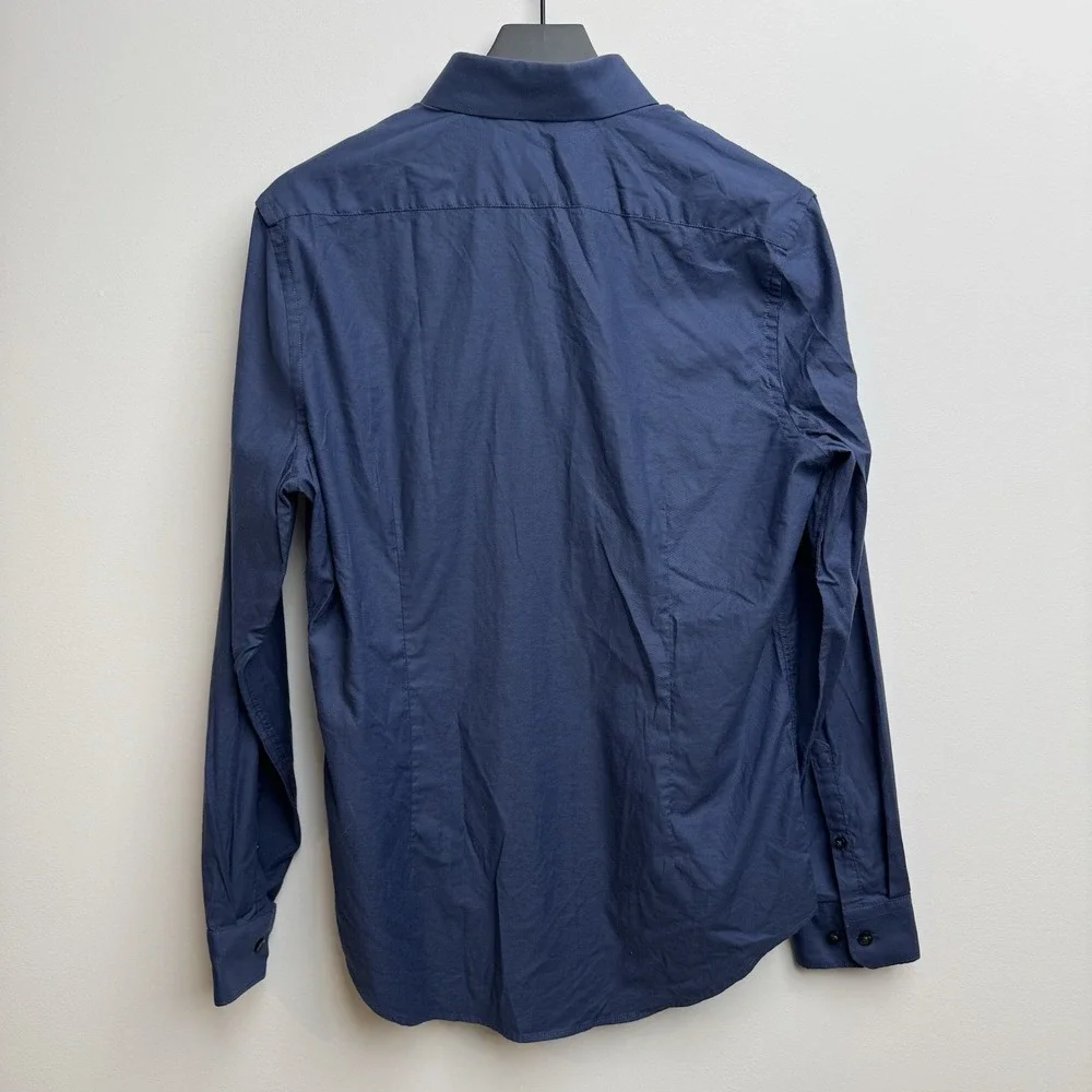 Express‎ Men's Dress Shirt Small Button Down Blue Slim Fit Casual Long Sleeves